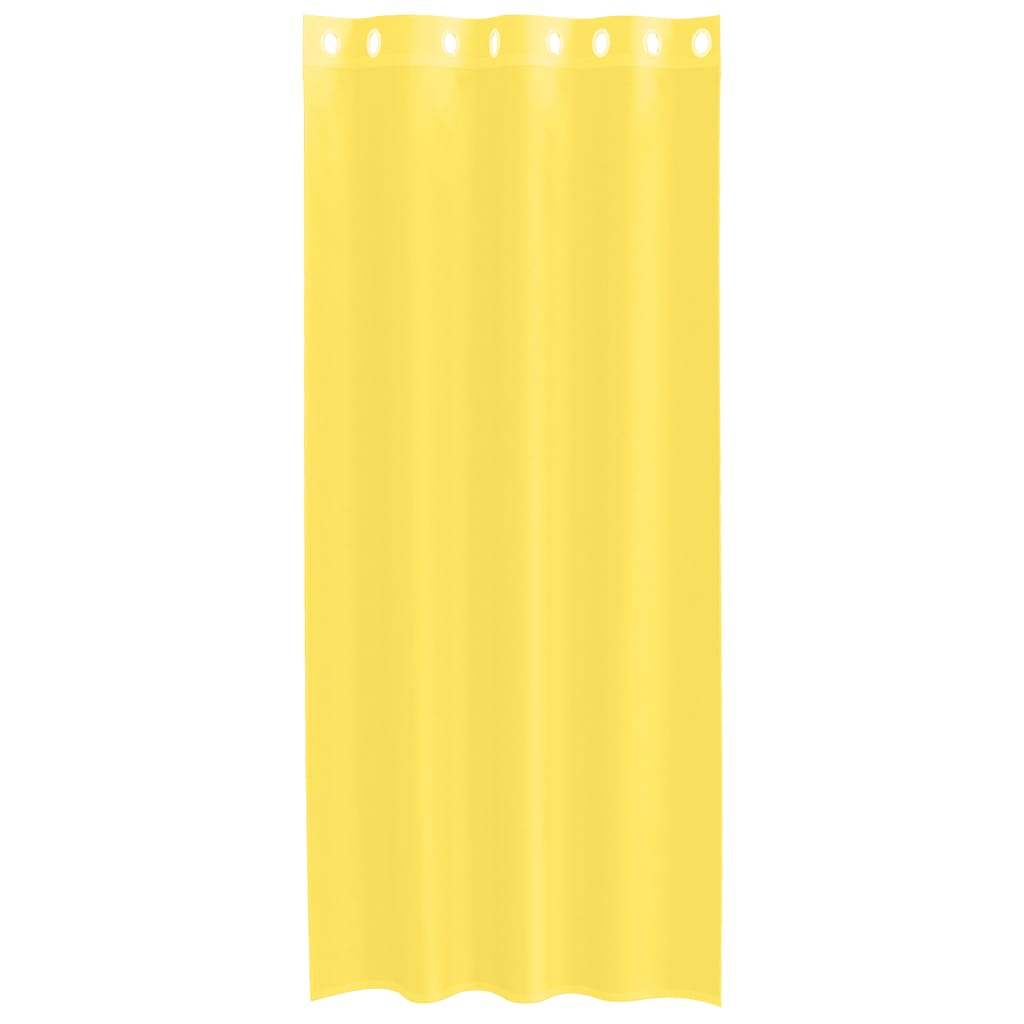 Voile Curtains with Grommets 2 pcs Yellow