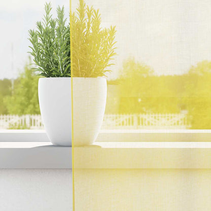Voile Curtains with Grommets 2 pcs Yellow