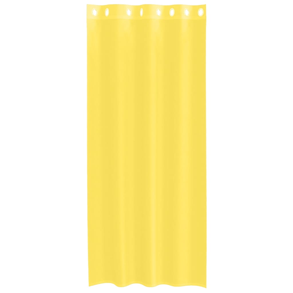 Voile Curtains with Grommets 2 pcs Yellow