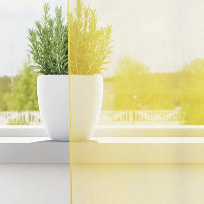 Voile Curtains with Grommets 2 pcs Yellow