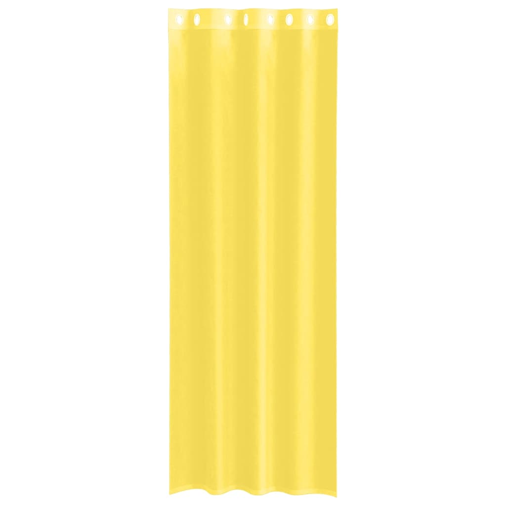 Voile Curtains with Grommets 2 pcs Yellow
