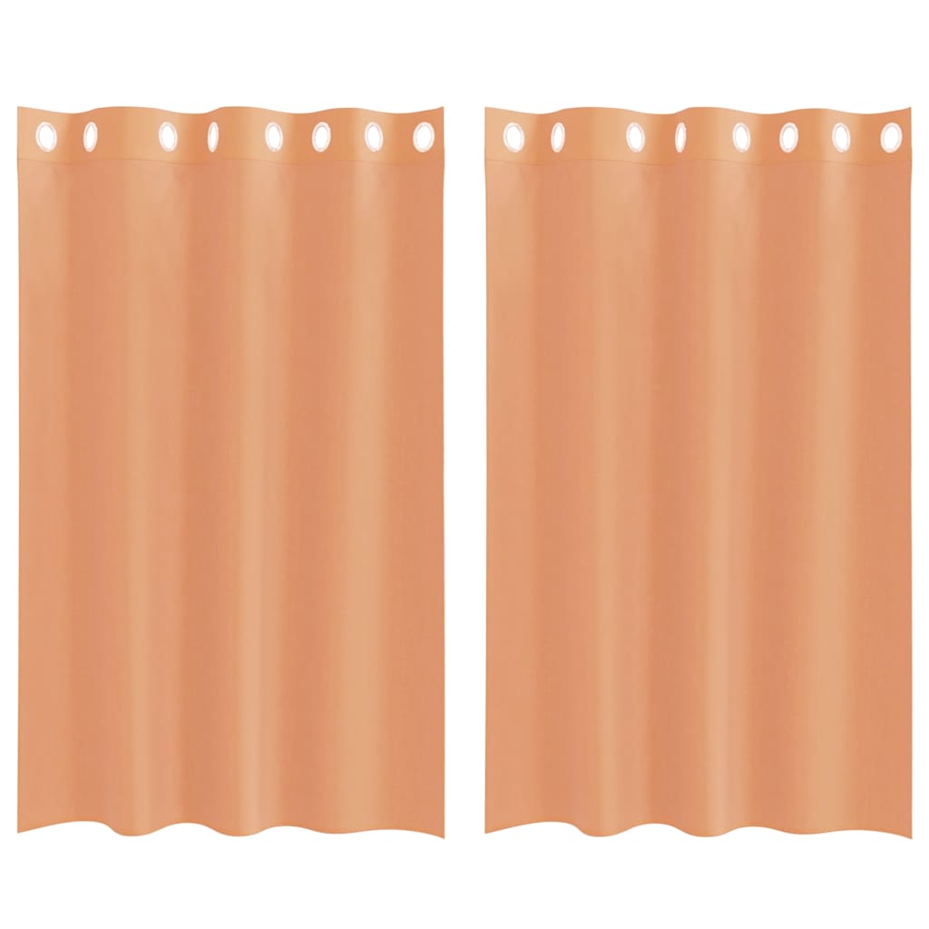 Voile Curtains with Grommets 2 pcs Terracotta