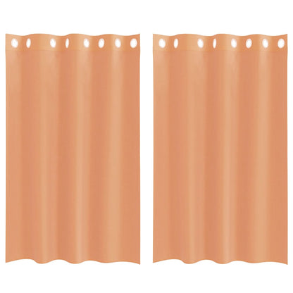Voile Curtains with Grommets 2 pcs Terracotta