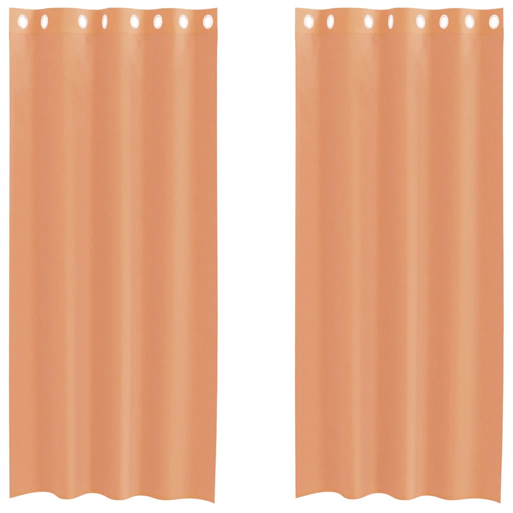 Voile Curtains with Grommets 2 pcs Terracotta
