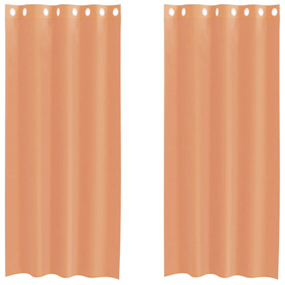Voile Curtains with Grommets 2 pcs Terracotta