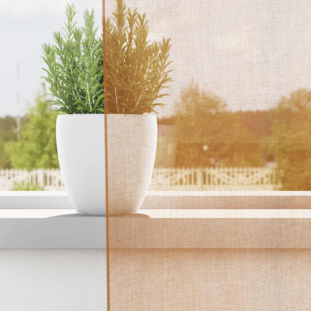 Voile Curtains with Grommets 2 pcs Terracotta