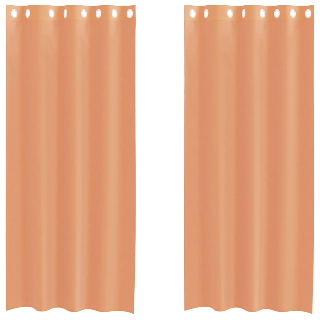 Voile Curtains with Grommets 2 pcs Terracotta