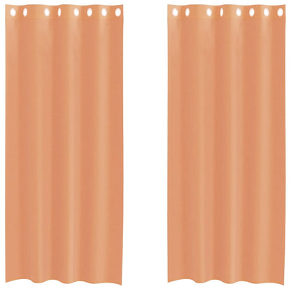 Voile Curtains with Grommets 2 pcs Terracotta