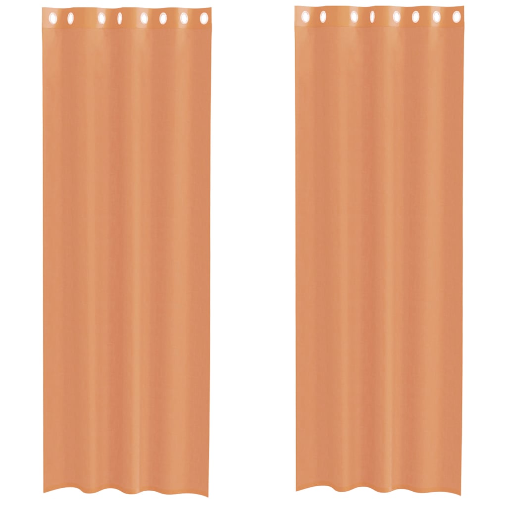 Voile Curtains with Grommets 2 pcs Terracotta