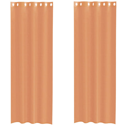 Voile Curtains with Grommets 2 pcs Terracotta