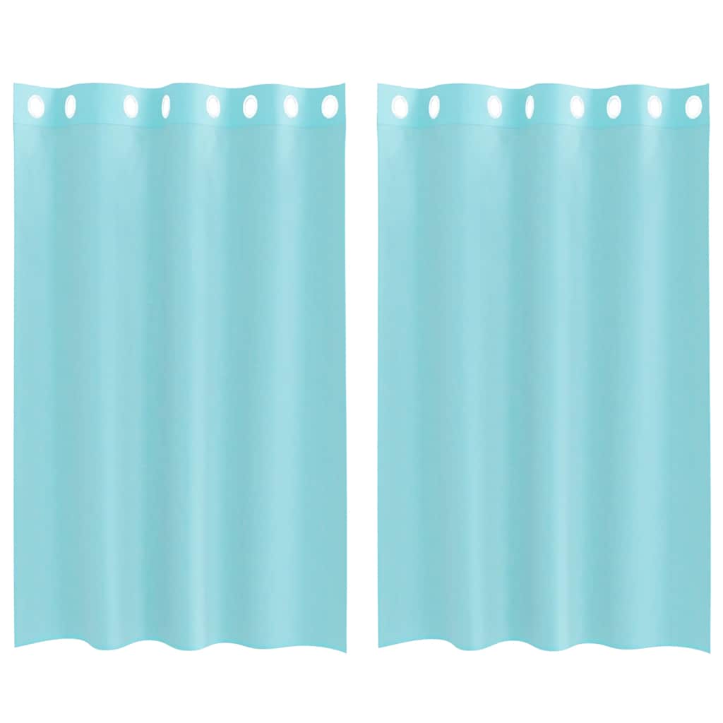 Voile Curtains with Grommets 2 pcs Turquoise