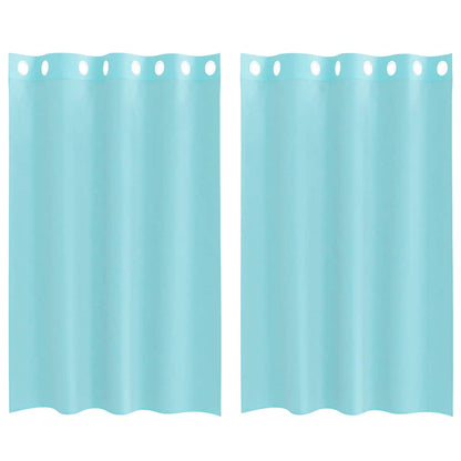 Voile Curtains with Grommets 2 pcs Turquoise