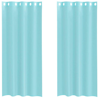 Voile Curtains with Grommets 2 pcs Turquoise