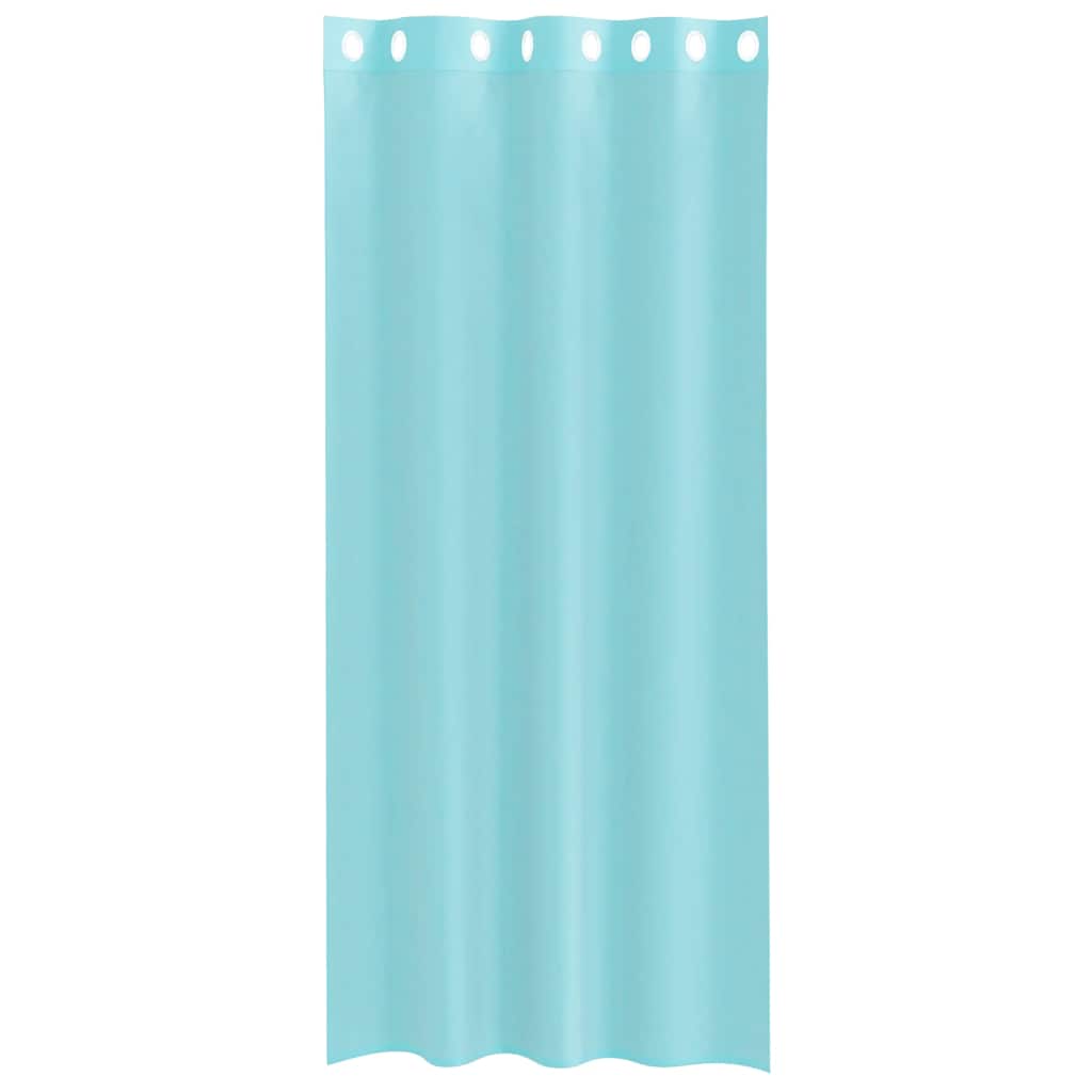 Voile Curtains with Grommets 2 pcs Turquoise