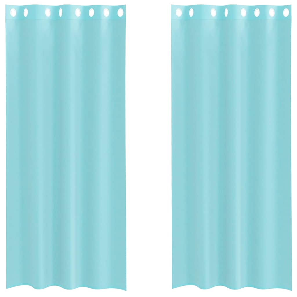 Voile Curtains with Grommets 2 pcs Turquoise