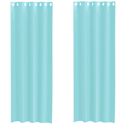 Voile Curtains with Grommets 2 pcs Turquoise