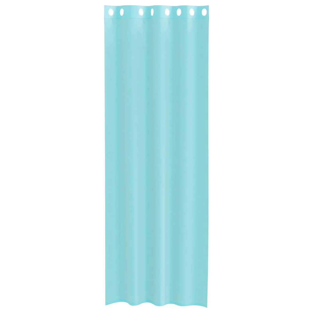 Voile Curtains with Grommets 2 pcs Turquoise