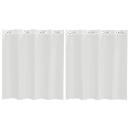 Voile Curtains with Grommets 2 pcs White