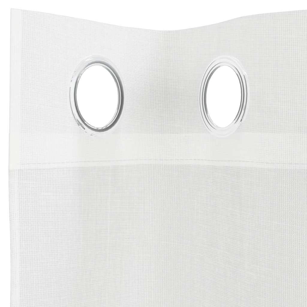 Voile Curtains with Grommets 2 pcs White