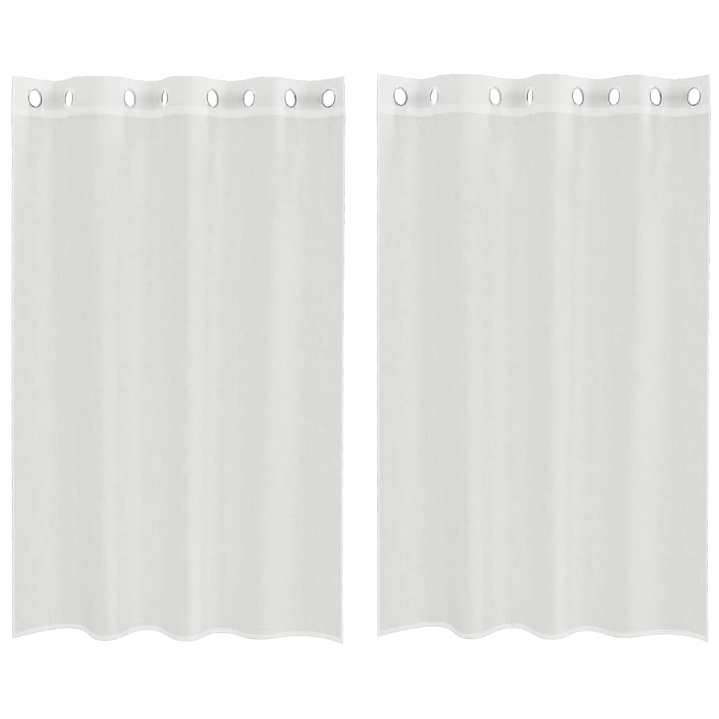Voile Curtains with Grommets 2 pcs White