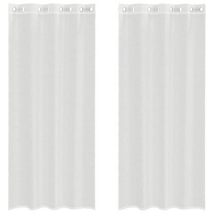 Voile Curtains with Grommets 2 pcs White