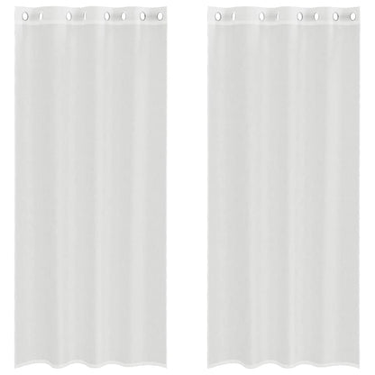 Voile Curtains with Grommets 2 pcs White