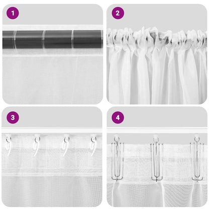 Voile Curtains with Rod Pockets 2 pcs Apple Green