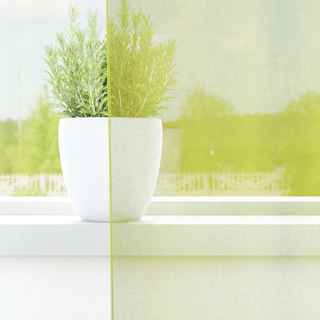 Voile Curtains with Rod Pockets 2 pcs Apple Green