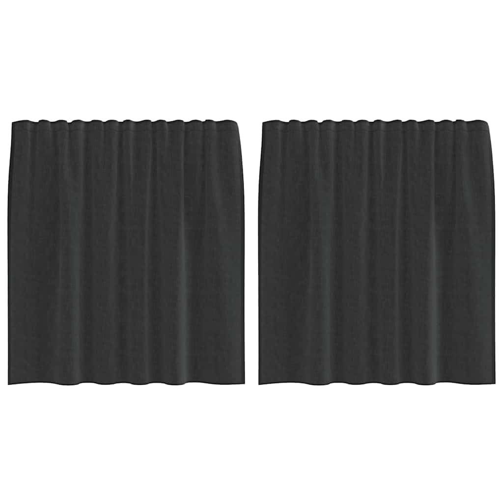 Voile Curtains with Rod Pockets 2 pcs Black