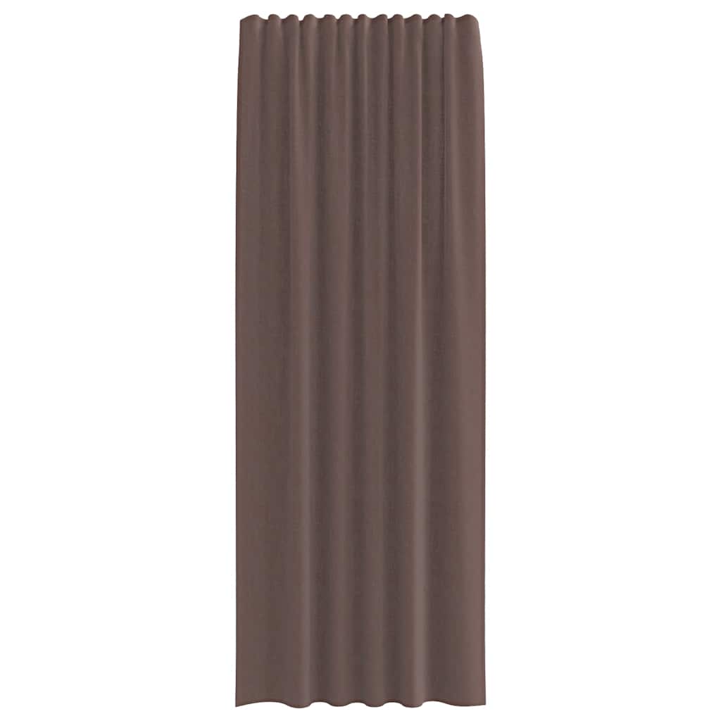 Voile Curtains with Rod Pockets 2 pcs Brown