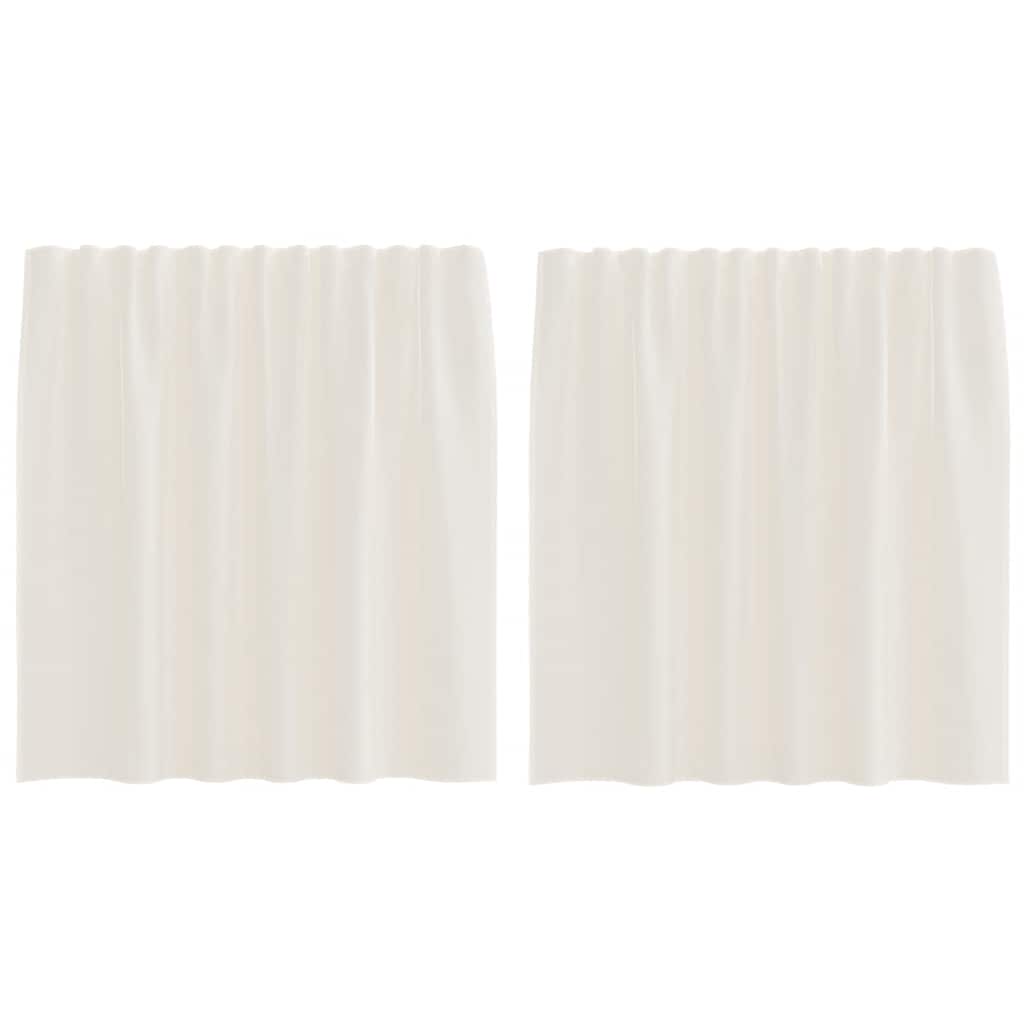 Voile Curtains with Rod Pockets 2 pcs Cream