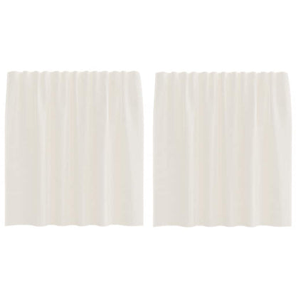 Voile Curtains with Rod Pockets 2 pcs Cream