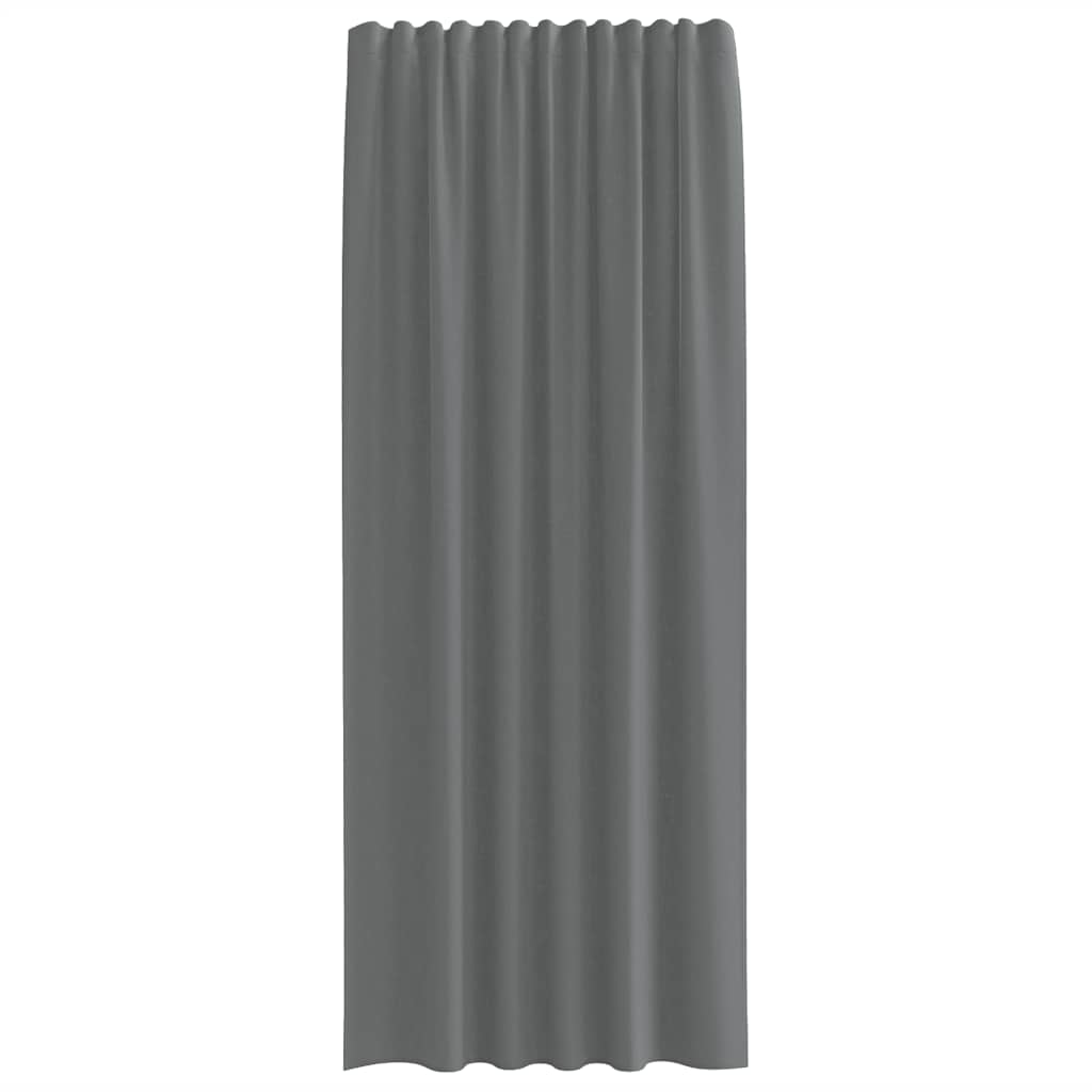 Voile Curtains with Rod Pockets 2 pcs Dark Grey