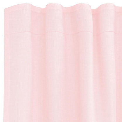 Voile Curtains with Rod Pockets 2 pcs Light Pink
