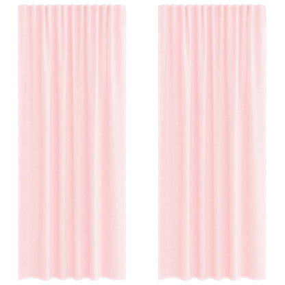 Voile Curtains with Rod Pockets 2 pcs Light Pink