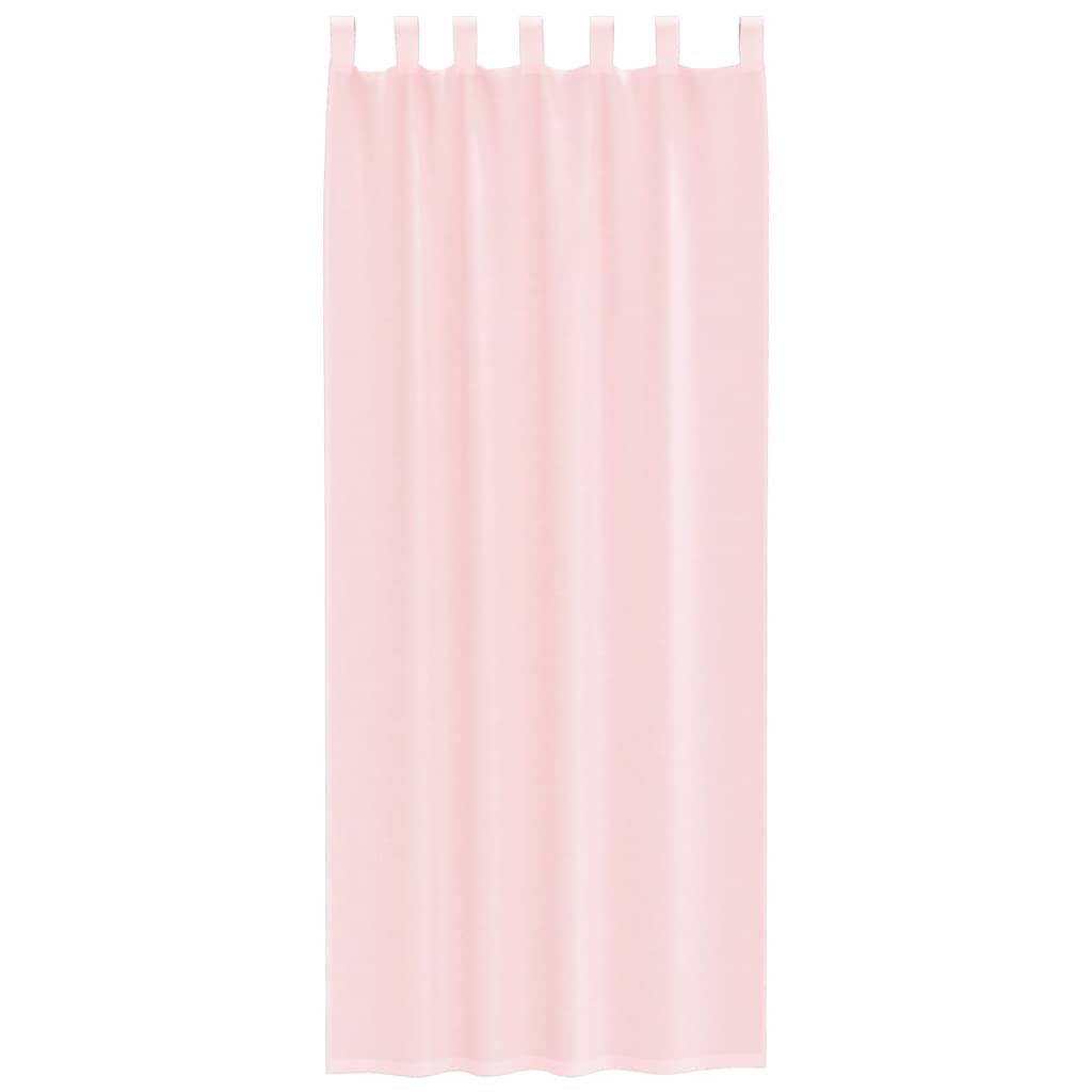 Voile Curtains with Rod Pockets 2 pcs Light Pink
