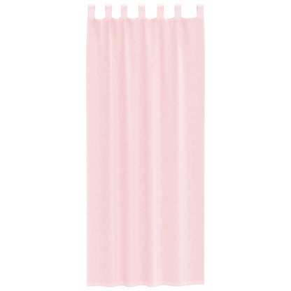 Voile Curtains with Rod Pockets 2 pcs Light Pink