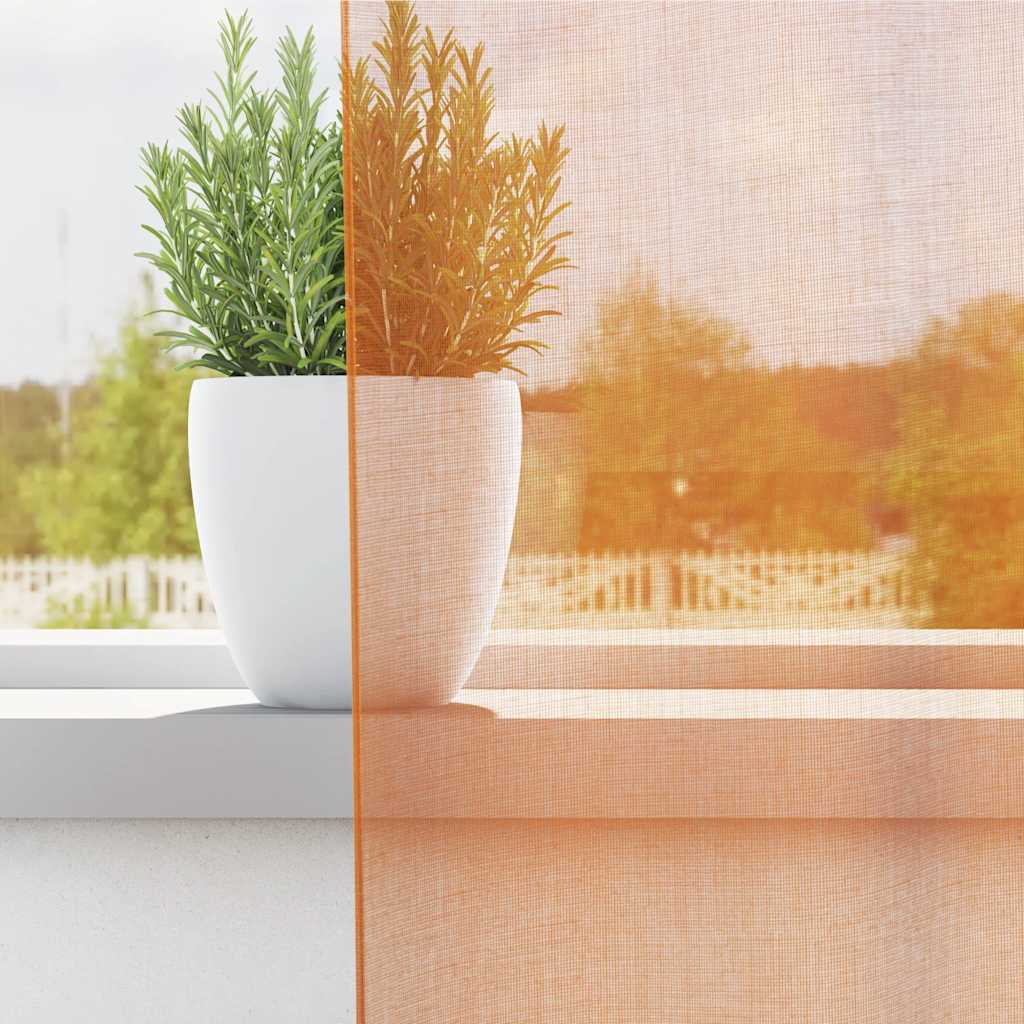 Voile Curtains with Rod Pockets 2 pcs Orange