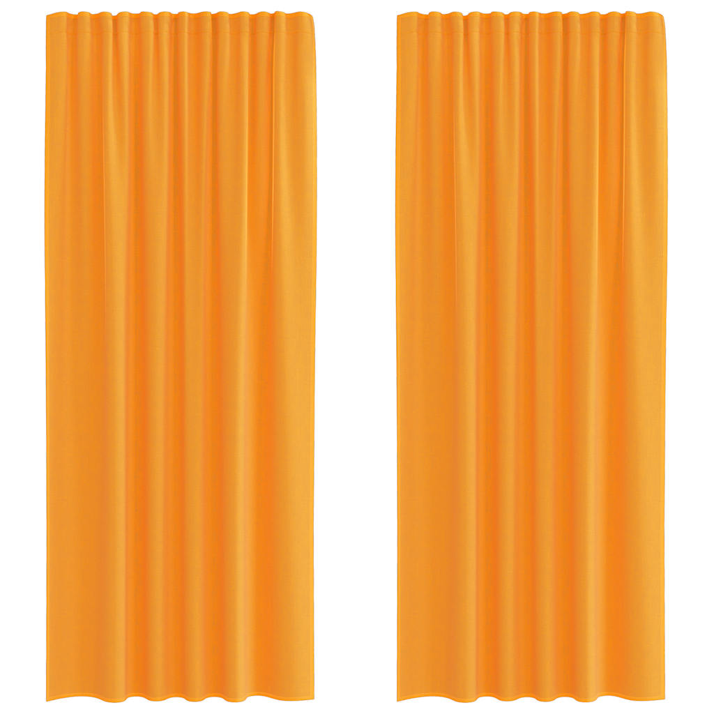 Voile Curtains with Rod Pockets 2 pcs Orange