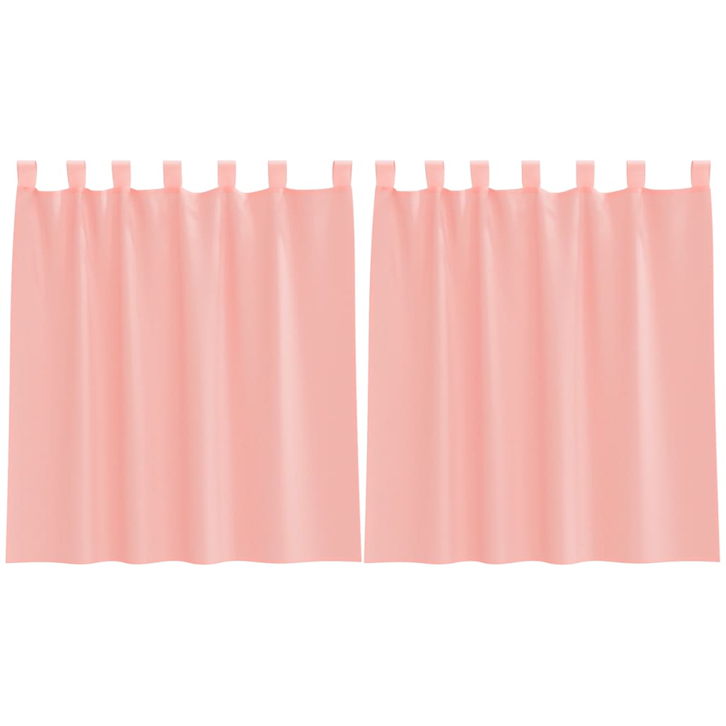 Voile Curtains with Rod Pockets 2 pcs Pink