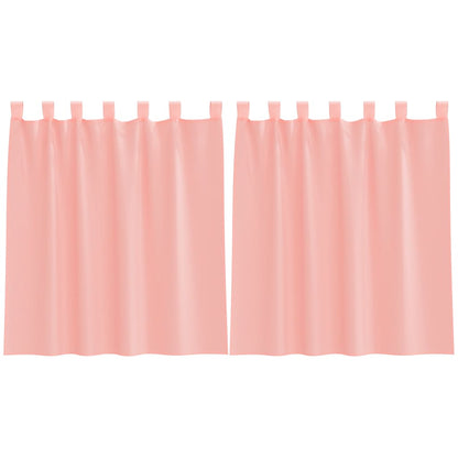 Voile Curtains with Rod Pockets 2 pcs Pink
