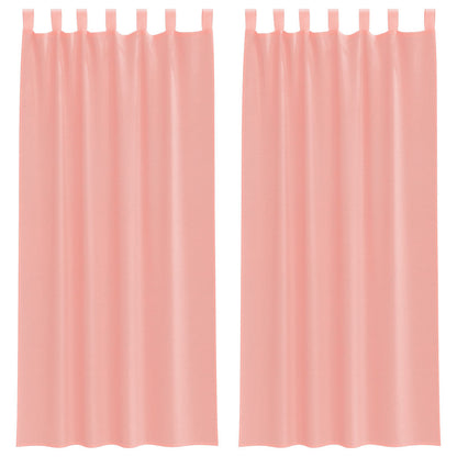 Voile Curtains with Rod Pockets 2 pcs Pink