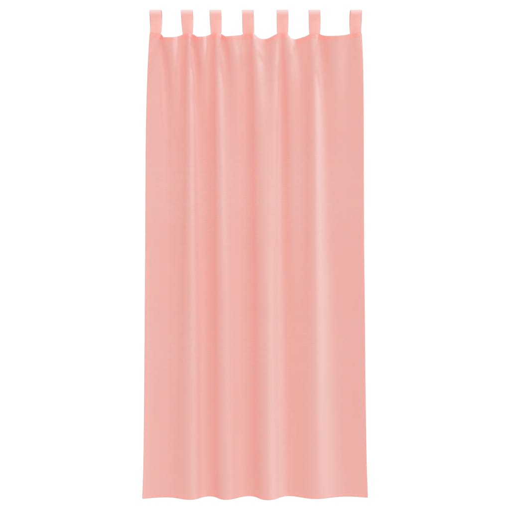 Voile Curtains with Rod Pockets 2 pcs Pink