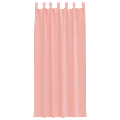 Voile Curtains with Rod Pockets 2 pcs Pink