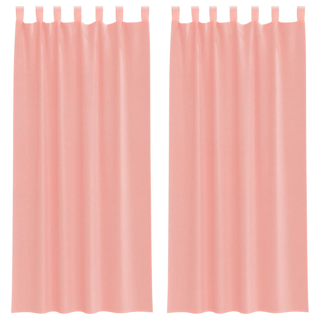 Voile Curtains with Rod Pockets 2 pcs Pink