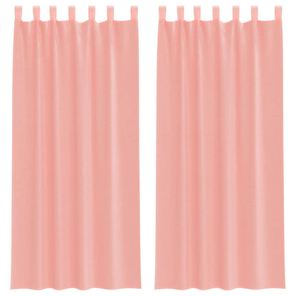 Voile Curtains with Rod Pockets 2 pcs Pink