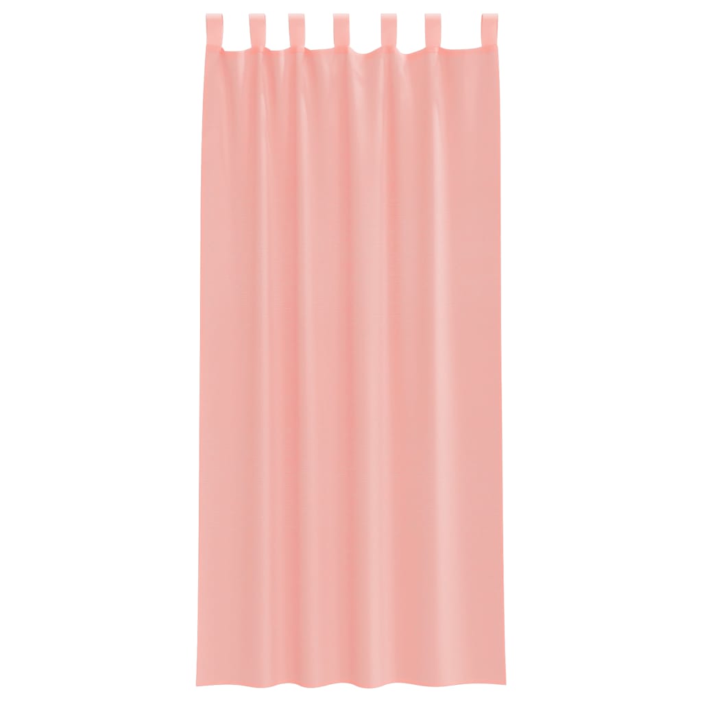 Voile Curtains with Rod Pockets 2 pcs Pink