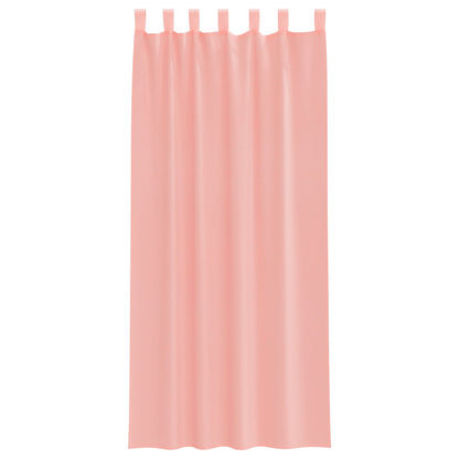 Voile Curtains with Rod Pockets 2 pcs Pink