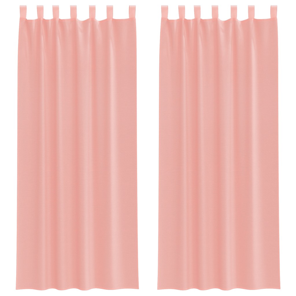 Voile Curtains with Rod Pockets 2 pcs Pink