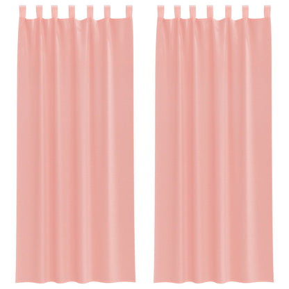 Voile Curtains with Rod Pockets 2 pcs Pink
